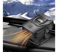 Electric Car Heater 12V with Defrost and Cooling Fan Function, Portable Design with Adjustable Rotation for Vehicle Use (Black and gray)