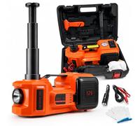 Electric Car Jack Kit, 5 Ton Dual Power Hydraulic Jack with LED Light and Air Pump for Tire Changes on SUVs and Trucks, Ideal for Garage Use