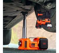 Electric Car Jack Kit - Hydraulic Jack with Dual Power, LED Light, Tire Inflator, Portable Tool for Emergency Tire Changing and Repair