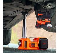 Electric Car Jack Kit with Dual Power Mode, LED Lighting, and Inflation Function for Emergency Tire Changes and Garage Repairs