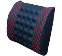 Electric Car Massage Cushion with Vibration Motors - Ergonomic Lumbar Support Memory Foam for Pain Relief & Fatigue Reduction - Auto Seat Back Pad(Red Line)