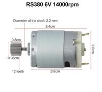 Electric Car Motor RS550 RS390 6V 12V 24V Dual Gear Electric(550 6V 13000rpm)