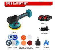 Electric Car Polisher High Efficient Auto Waxing Polishing Machine Multifunctional Rotary Tool for 18v Battery Stable Grinding ( Color : 1 , Size : 2 Battery Set )