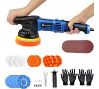 Electric Car Polishers and Buffers, 1400W Dual Action Polisher with 5-Inch Buffing Polish Pads, 6 Variable Speeds, 2800-5800 RPM, Car Polisher Buffer Waxing Machine for Auto Buffing and Polishing