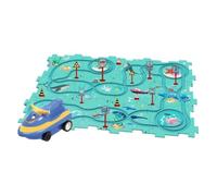 Electric Car Race Track Set - Kids Assembly Puzzle Toy with Multiple (Dinosaur/Ocean/Land/Space), M ABS Themes
