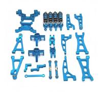 Electric Car RC Car Upgrade Kit Metal Replacement Set Aluminum Alloy Swing Arms Steering Adjustable Shock Absorbers With Screws Suitable for 1/, Sky Blue