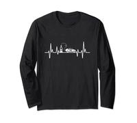 Electric Car - Retro Heartbeat EV Car Owner Environmentalist Long Sleeve T-Shirt