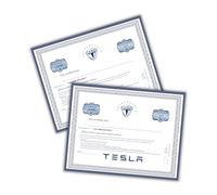 Electric Car Vehicle Stock Shareholder Certificate 6pk on Linen 8.5x11” Tech Investment Keepsake Memorabilia Corporate To Frame Decor Gift