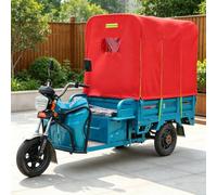Electric Cargo Tricycle Canopy Weather-Proof for Transport | Heavy Duty Electric Tricycle Cover Easy Entry and Exit Cover, Safety Warning Strips(Red,130*90cm/51.2*35.4in)