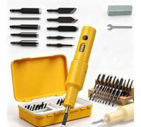Electric Carving Tool Set, Cordless Rechargeable Engraving Kit, Portable Compact Engraver Wood Chisel with Multiple Interchangeable Bit Heads for Woodcarving Bonsai Root Art & DIY Crafts 10 Bits