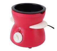 Electric Cast Iron Chocolate Fondue Pot Set 2 Heating Gear Rose Red 220V