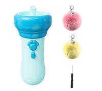 Electric Cat Ball Launcher Interactive Toy One-Click Recycling Plush Balls | Durable ABS plastic toy with retractable rope and bell triggers hunting instinct for indoor cats Blue