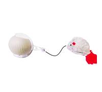 Electric Cat Ball Toy - Interactive Cat Ball Toy Set | Automatic Rolling Ball for Indoor Cats | Mouse Tail the Ball | Rechargeable Intelligent Tricky Cat Ball with LED Light for Kittens