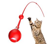 Electric Cat Ball Toy with Rope - 3 Interactive Modes with Rolling Tail Game - Rechargeable Intelligent Game for Dogs and Hunting Automatic Training Stimulating