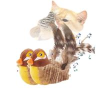 Electric Cat Bird Toy 2026 Interactive Electric Toy Simulate Bird Singing Plush Songbird Suitable for Cats and Dogs