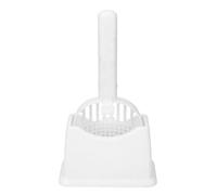 Electric Cat Litter Scooper with Holder, Rechargeable Cat Litter Scoop Strong Vibrating Poop Scooper Deep Shovel for Litter Box, Kitty Poop Scooper Stand for Tofu Litter (White)