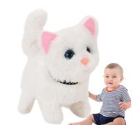 Electric Cat Plush Animal - Interactive Kitten Meowing Toy Fur with Soft Touch Sensor, Realistic Sound Movement, Cuddly Playmate | Electronic Animal Toy