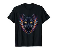 Electric cat Portrait Witchy Halloween Feline T-Shirt