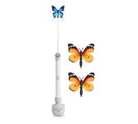 Electric Cat Teaser 70cm Rechargeable 360° Rotating Butterfly Wand | Suction Cup Mounted Wand With Automatic And Manual Modes For Solo Play. Great For Indoor Cats And Active Kittens.
