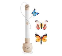 Electric Cat Teaser 70cm Rechargeable 360° Rotating Butterfly Wand | Suction Cup Mounted Wand With Automatic And Manual Modes For Solo Play. Great For Indoor Cats And Active Kittens.
