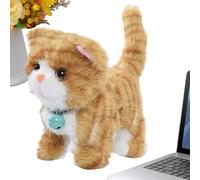 Electric Cat Toy - 6.69 Inch Plush Cats, Plush Animals for Cats, Interactive Toy | Plush + ABS Material, Walking, Lighting, Recording, Singing 12 Songs, Works