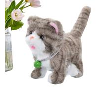 Electric Cat Toy - 6.69 Inch Plush Cats, Plush Animals for Cats, Interactive Toy | Plush + ABS Material, Walking, Lighting, Recording, Singing 12 Songs, Works