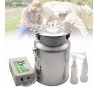 Electric Cattle Milking Machine with Adjustable Suction and Auto Stop, 304 Stainless Steel Milk Bucket, for Effortless Household Milking