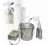 Electric Cattle Milking Machine with Adjustable Suction and Auto Stop, 304 Stainless Steel Milk Bucket, for Effortless Household Milking