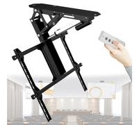 Electric Ceiling TV Mount Remote-Controlled Tilting Bracket for 32"-65" Screens 0-75° Angle Adjustment VESA Compatible up to 600x600mm Heavy-Duty Design.