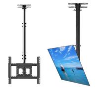 Electric Ceiling TV Mount, Tilting and Swiveling Design for 32-70 Inch Flat and Curved TVs, Supports Up to 50kg, Adjustable Height 1.5-3.0m