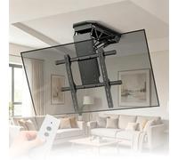 Electric Ceiling TV Mount with 0-85° Angle Adjustment & Hidden Drop Down Lift, Telescopic Design for 50-90 Inch TVs, Motorised Bracket, Load Capacity 80kg