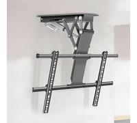 Electric Ceiling TV Mount with Motorized Drop Down Lift, Telescopic Auto-Lift System with 0-85° Flip Down Adjustment, Hidden Adjustable Bracket for Home Theater Use 32-65in