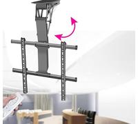 Electric Ceiling TV Mount with Remote Control - Hidden Auto-Lifting Bracket for 50-90 Inch LED TVs, 0-85° Flip Down Design (Black, Model 5090)