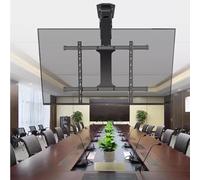 Electric Ceiling TV Mount with Remote Control, Motorized Flip Down and Rotating for Pitched Roof Installation, Hidden Folding Design