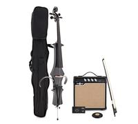 Electric Cello Amp Pack by Gear4music, Carbon Fibre | Includes Amplifier Tuner Stop and Cable, Acoustically Quiet Streamlined Body, Full Natural Sound, Ultra-Portable