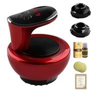 Electric Cellulite Suction, Cordless Electric Scraping Tools, Heating Gravity Cupping Instrument with 9 Level Temperature Suction, for Belly Legs Arms Back Massage (Red)