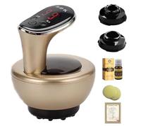 Electric Cellulite Suction, Cordless Electric Scraping Tools, Heating Gravity Cupping Instrument with 9 Level Temperature Suction, for Belly Legs Arms Back Massage (Gold)