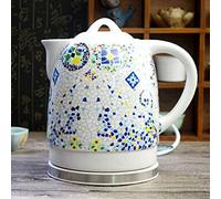 Electric Ceramic Cordless White Kettle Teapot - Retro 1.8 l Jug, 1500w Boils Water Fast For Tea, Coffee, Soup, Oatmeal - Removable Base, Boil Dry Protection Efficency