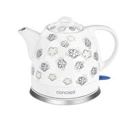 Electric Ceramic Kettle Elegant Teapot Retro Water Level Indicator 1000W 1L UK