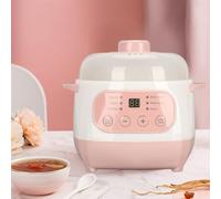 Electric Ceramic Soup and Porridge Cooker, Multifunction 1L Slow Cooker with Anti-Dry Burn Protection and 110V Plug for Everyday Home Cooking
