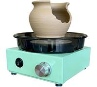 Electric Ceramic Wheel Machine, 4.9" Mini Pottery Wheel, with Detachable Water Basin, Speed adjustable 0-240 RPM, Adjustable for Forward and Reverse, for Work Molding DIY Art Crafts