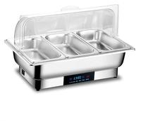 Electric Chafing Dish Buffet Set, 8QT Stainless Steel Food Warmer with Digital Temperature Control & Transparent Lid for Catering, Parties, and Events