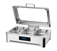 Electric Chafing Dish Buffet Set, Electric Buffet Server Food Warmer Stainless Steel, Chafing Dish Buffet Warmer with Smart Touch for Restaurants Catering Parties
