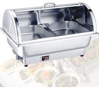 Electric Chafing Dish Food Warmer, Stainless Steel Buffet Server with Adjustable Temperature Control and Real-Time Display for Parties, Weddings, Buffets, Catering Events