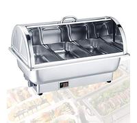 Electric Chafing Dish Food Warmers for Parties and Buffets, Stainless Steel Buffet Server with Adjustable Temperature for Banquet Dining