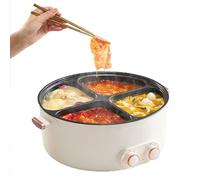 Electric Chafing Dish with 4 Compartments, Multi-Functional Non-Stick Hot Pot for Efficient Cooking