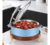 Electric Chafing Dish with Adjustable Temperature, Stainless Steel Buffet Server for Catering and Parties