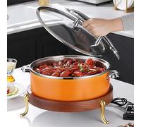 Electric Chafing Dish with Adjustable Temperature, Stainless Steel Buffet Server for Catering and Parties