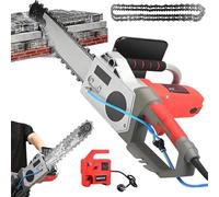 Electric Chain Saw Type Concrete Professional Wall Cutting Handheld Diamond Chainsaw with Water Fed Dust Suppression for Granite Reinforced Brick Stone(480mm)