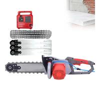 Electric Chain Saw Wall Cutter, 5800W Concrete Cutting Machine with Water Supply, 14" Cutting Depth, 6000 RPM, 3 Diamond Chains for Reinforced Concrete, Granite, Brick, Renovation(48cm,3*Blade)